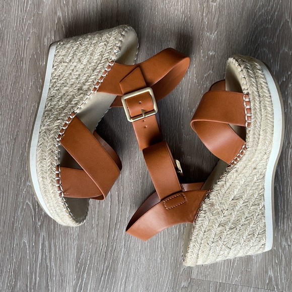 Brown leather wedges - Picture 3 of 4